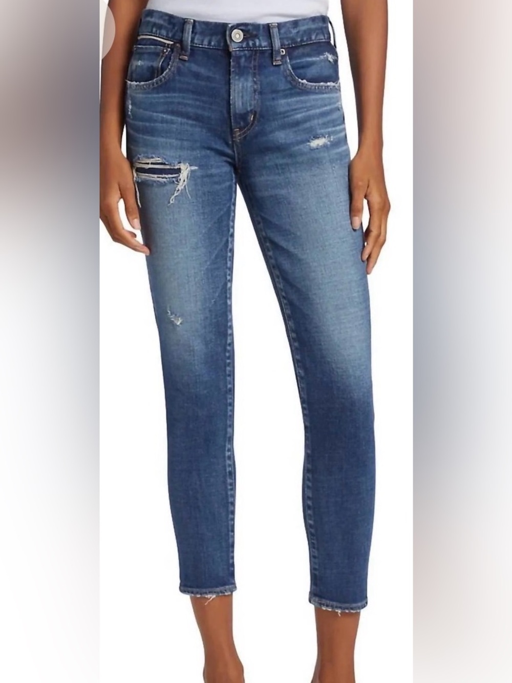 Moussy Vintage Womens Distressed Swillburg Skinny Denim Jeans Sz 28 NWT MSRP 300